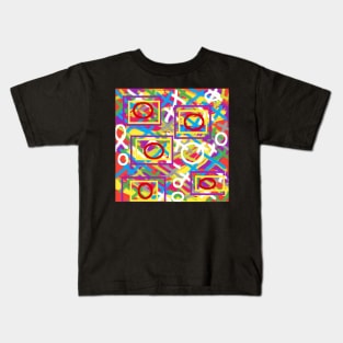 pixel art painting circle square X Kids T-Shirt